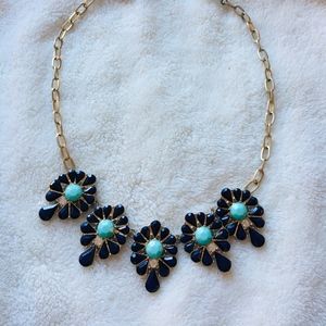 J. Crew Navy and Mint Statement Necklace